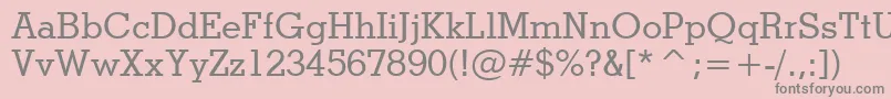 StymieMediumBt-fontti – harmaat kirjasimet vaaleanpunaisella taustalla