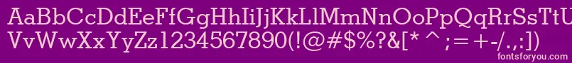 StymieMediumBt-fontti – vaaleanpunaiset fontit violetilla taustalla