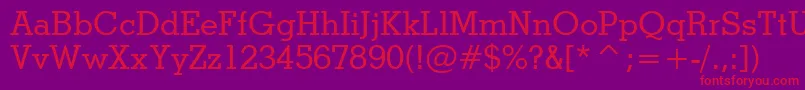 フォントStymieMediumBt – 紫の背景に赤い文字