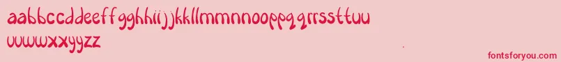 Heirloom Font – Red Fonts on Pink Background