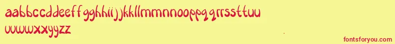 Heirloom Font – Red Fonts on Yellow Background