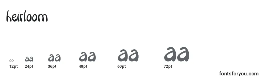 Heirloom Font Sizes