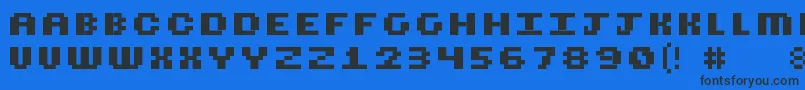 Cubicfive18 Font – Black Fonts on Blue Background