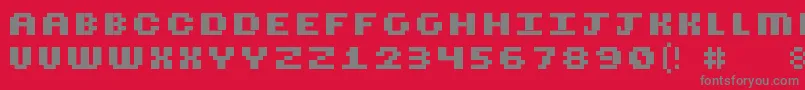 Cubicfive18 Font – Gray Fonts on Red Background