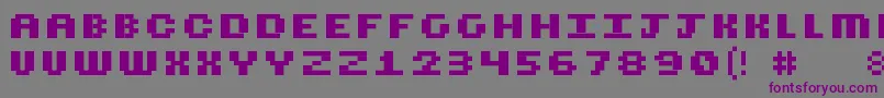 Cubicfive18-fontti – violetit fontit harmaalla taustalla