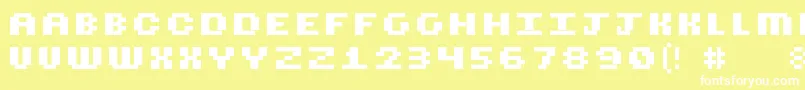 Шрифт Cubicfive18 – белые шрифты на жёлтом фоне