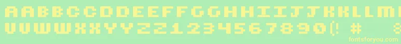 Cubicfive18 Font – Yellow Fonts on Green Background