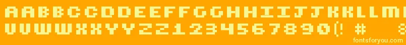 Cubicfive18 Font – Yellow Fonts on Orange Background