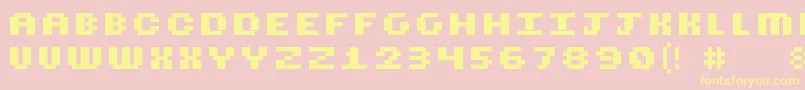 Cubicfive18 Font – Yellow Fonts on Pink Background