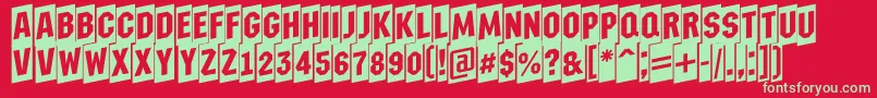 AMachinanovacmup Font – Green Fonts on Red Background