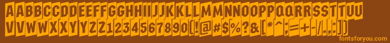 AMachinanovacmup Font – Orange Fonts on Brown Background