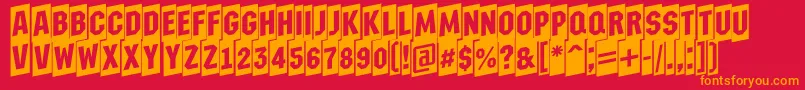 AMachinanovacmup Font – Orange Fonts on Red Background