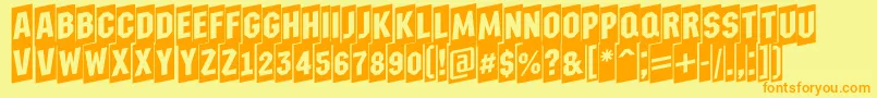 AMachinanovacmup Font – Orange Fonts on Yellow Background