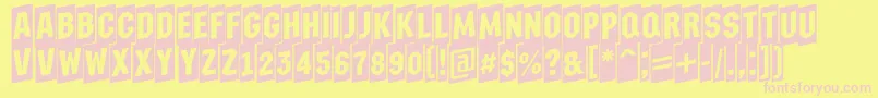 AMachinanovacmup-Schriftart – Rosa Schriften auf gelbem Hintergrund