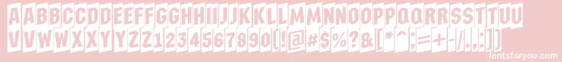 AMachinanovacmup-Schriftart – Weiße Schriften auf rosa Hintergrund