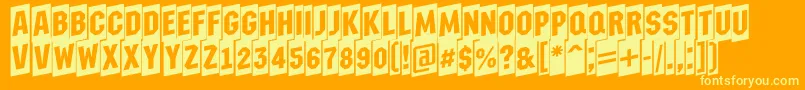AMachinanovacmup Font – Yellow Fonts on Orange Background