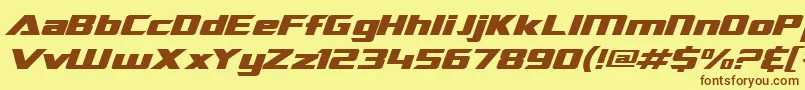 SfTransroboticsExtendedItalic Font – Brown Fonts on Yellow Background