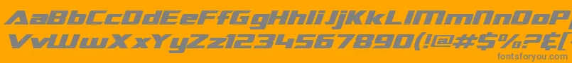 SfTransroboticsExtendedItalic-Schriftart – Graue Schriften auf orangefarbenem Hintergrund