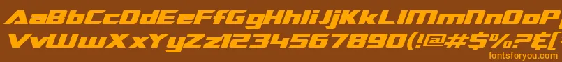 SfTransroboticsExtendedItalic Font – Orange Fonts on Brown Background