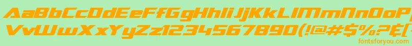 SfTransroboticsExtendedItalic Font – Orange Fonts on Green Background