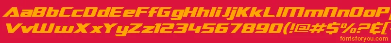 SfTransroboticsExtendedItalic Font – Orange Fonts on Red Background
