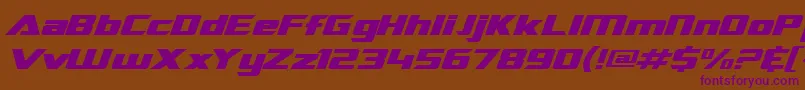 SfTransroboticsExtendedItalic Font – Purple Fonts on Brown Background