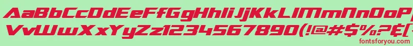 SfTransroboticsExtendedItalic Font – Red Fonts on Green Background