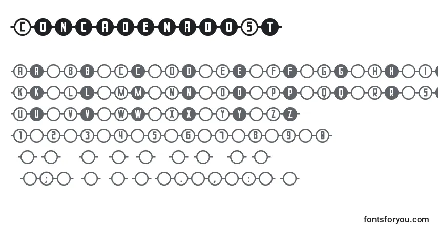 Schriftart ConcadenadoSt – Alphabet, Zahlen, spezielle Symbole