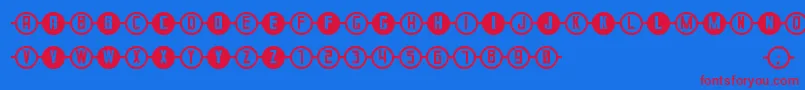 フォントConcadenadoSt – 赤い文字の青い背景
