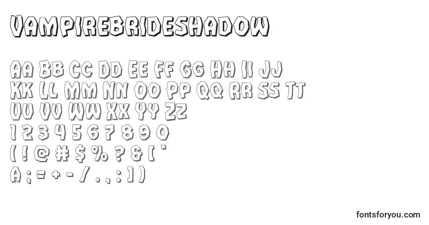 Vampirebrideshadowフォント–アルファベット、数字、特殊文字