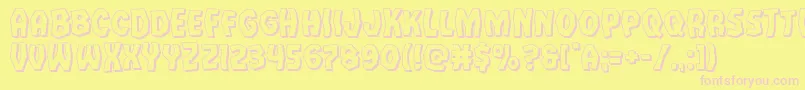 Vampirebrideshadow Font – Pink Fonts on Yellow Background