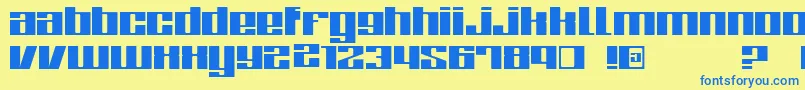 Шрифт ZoneRegular – синие шрифты на жёлтом фоне