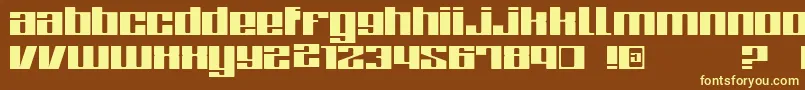ZoneRegular-fontti – keltaiset fontit ruskealla taustalla
