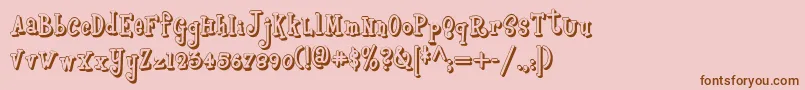 Boyz R Gross Shadow Nf Font – Brown Fonts on Pink Background