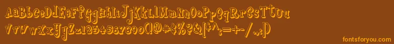 Boyz R Gross Shadow Nf Font – Orange Fonts on Brown Background