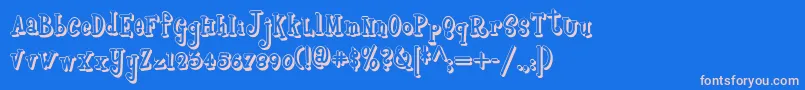 Boyz R Gross Shadow Nf Font – Pink Fonts on Blue Background