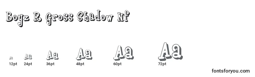 Größen der Schriftart Boyz R Gross Shadow Nf