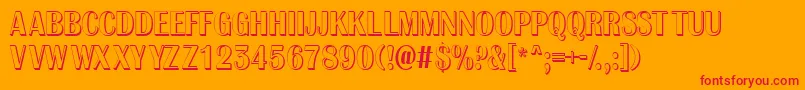 AAlbionictitulnrsh Font – Red Fonts on Orange Background