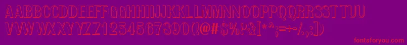 AAlbionictitulnrsh-Schriftart – Rote Schriften auf violettem Hintergrund