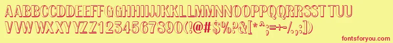 AAlbionictitulnrsh Font – Red Fonts on Yellow Background