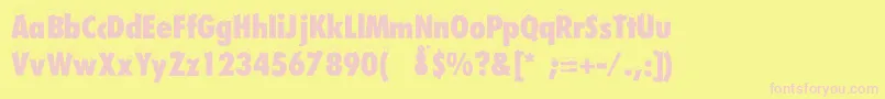 Dssnowfall Font – Pink Fonts on Yellow Background