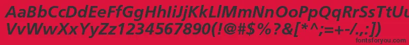 フォントFrutigerLt66BoldItalic – 赤い背景に黒い文字