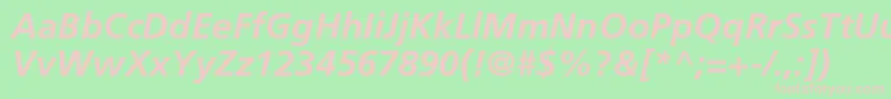 FrutigerLt66BoldItalic Font – Pink Fonts on Green Background