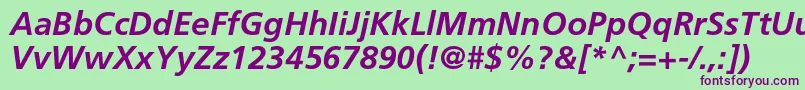FrutigerLt66BoldItalic Font – Purple Fonts on Green Background