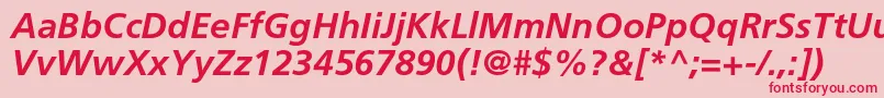 フォントFrutigerLt66BoldItalic – ピンクの背景に赤い文字
