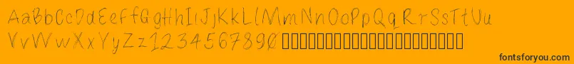 Loulousscribble-Schriftart – Schwarze Schriften auf orangefarbenem Hintergrund