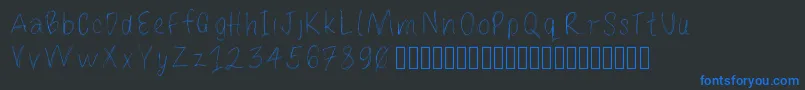 Шрифт Loulousscribble – синие шрифты на чёрном фоне