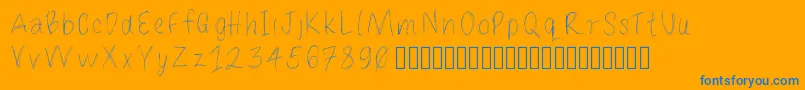 Loulousscribble Font – Blue Fonts on Orange Background