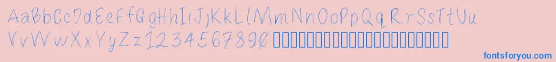 Шрифт Loulousscribble – синие шрифты на розовом фоне