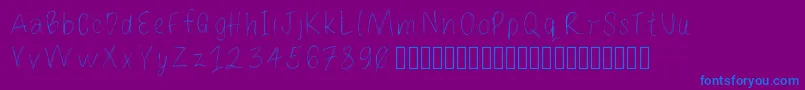 Fonte Loulousscribble – fontes azuis em um fundo violeta